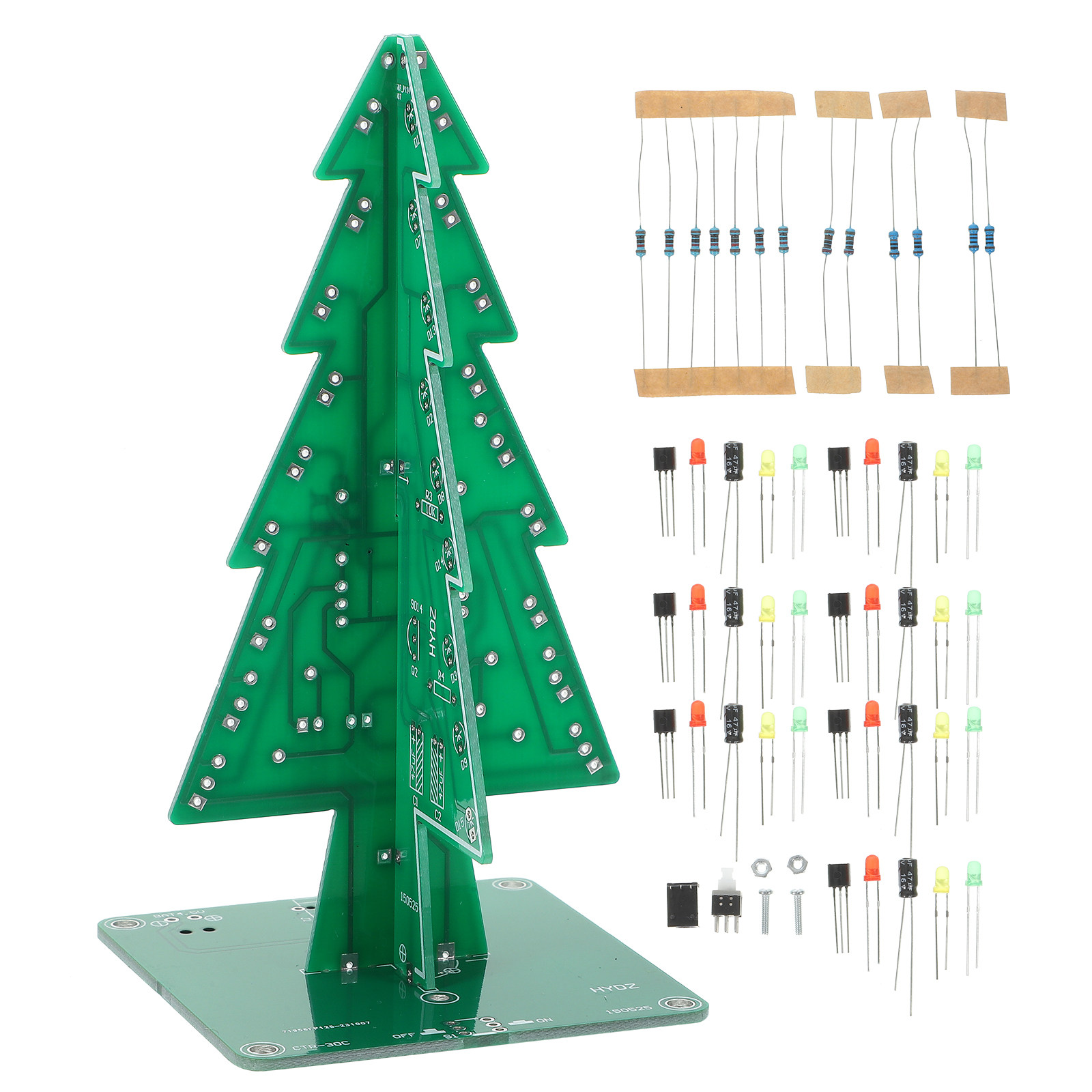 Diy Electronics Projects For Adults - Led Christmas Tree Kit 3D Flashing