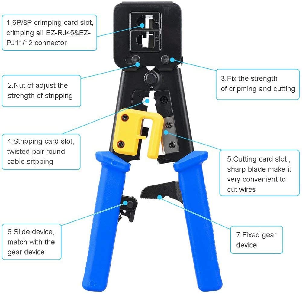ZoeRax RJ45 Crimper for Pass-T - Wire Stripper Cutter review and price