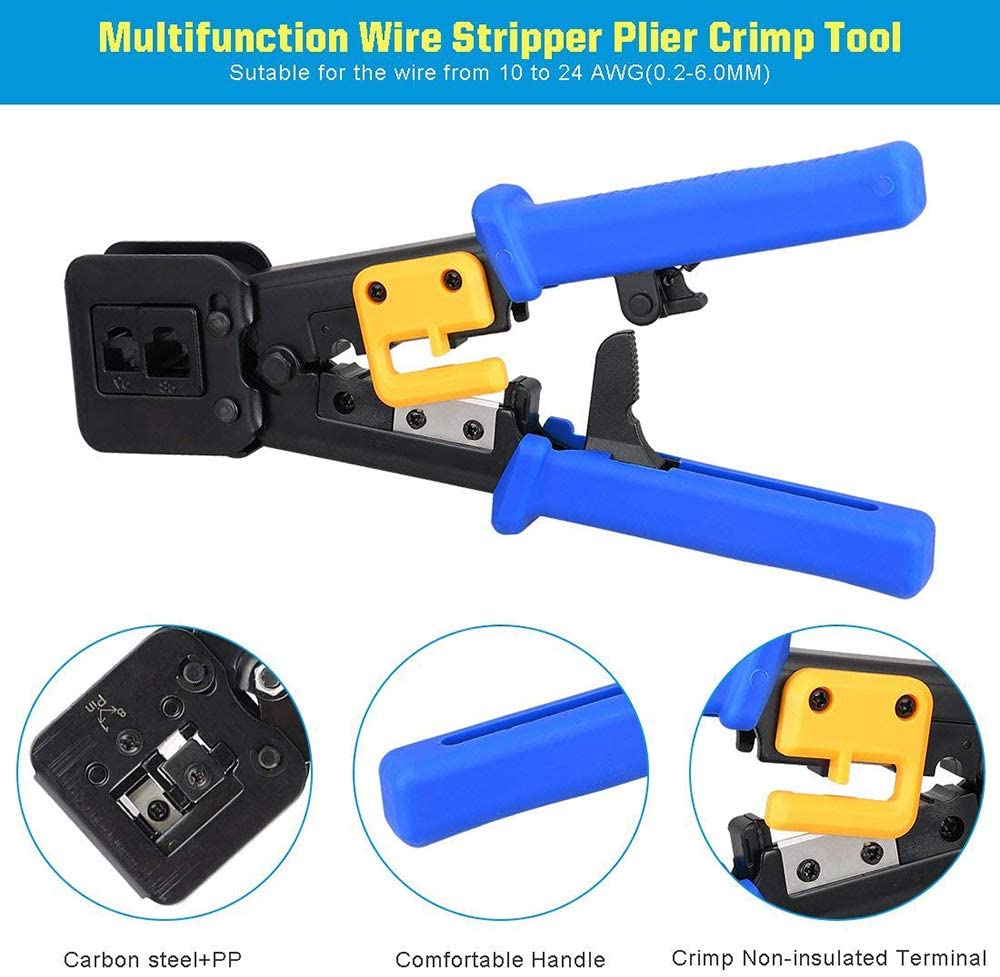 ZoeRax RJ45 Crimper for Pass-T - Wire Stripper Cutter review and price