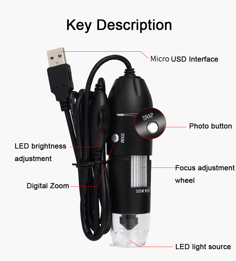 USB Digital Microscope 500X/10 - Diy Electronics Microscope review and price